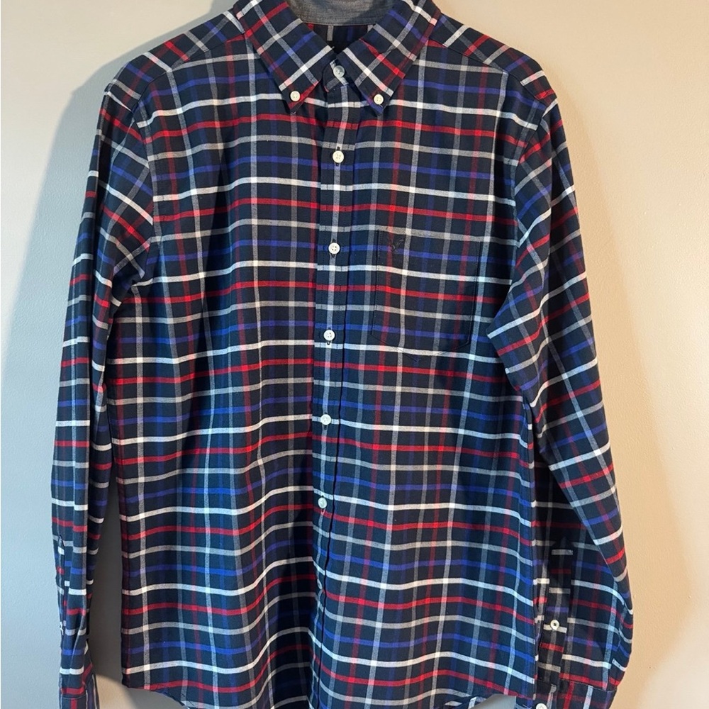 American Eagle Men’s Medium Plaid Button-Down Shirt